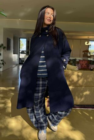 Sonn Funnel Neck Coat Navy